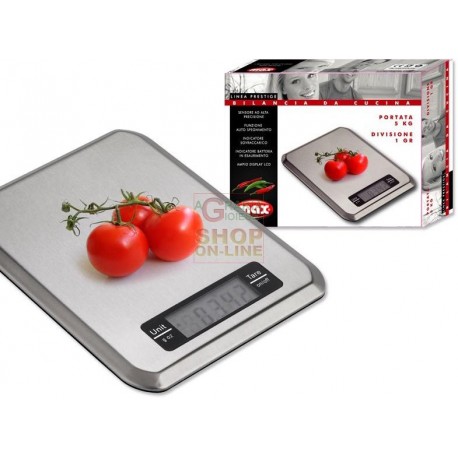 MAX BILANCIA DA CUCINA ACCIAIO 5KG DIV.2GR