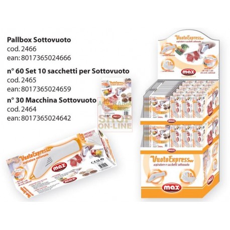 MAX PALLBOX VUOTOEXPRESS MACCHINA+SACCHETTI