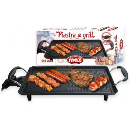 MAX PIASTRA GRILL ELETTRICA 44X26 CM