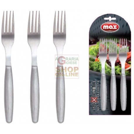 MAX SET 3 FORCHETTE LINEA INOXIDABILI