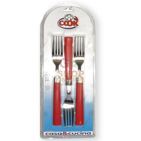 MAX SET 3 FORCHETTE M/COLOR ROSSO/BIANCO