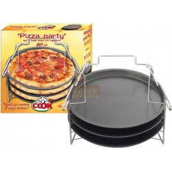 MAX SET 3 TEGLIE PIZZA DIA.29CM C/SOSTEGNO