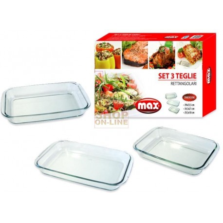 MAX SET 3 TEGLIE RETTANGOLARI 2.9-2.2-1.6LT