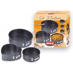 MAX SET 3 TORTIERE 2TONDE APRIBILI + 1CUORE