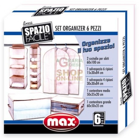 MAX SPAZIO FACILE SET ORGANIZER 6 PEZZI