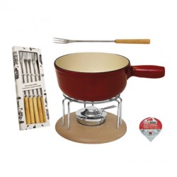 MOHA SET PER FONDUTA DI FORMAGGIO PZ 9 ROSSO/NATURE HC 26810