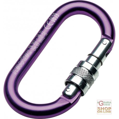 MOSCHETTONE NEWTEC ANODIZZATO CON GHIERA COLORE VIOLA