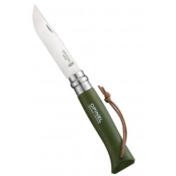 OPINEL INOX N.8 MANICO BARODEUR COLORE KAKI CON LACCETTO