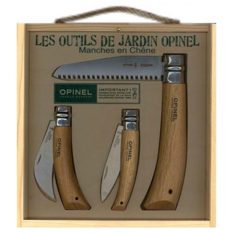 OPINEL WOOD BOX TRIO JARDIN INOX