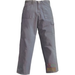 PANTALONE 100% COTONE CANVAS DOPPIO RITORTO  COLOR FANGO  TG  S M L XL XXL XXXL