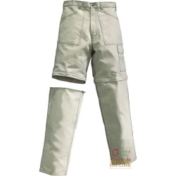 PANTALONE 100% COTONE CANVAS DOPPIO RITORTO STACCABILE  COLORE BEIGE  TG  S M L XL XXL XXXL