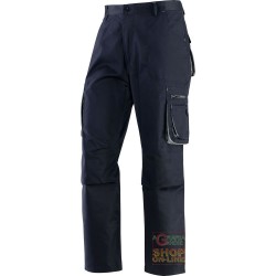 PANTALONE 65% POLIESTERE 35% COTONE MULTITASCHE COLORE BLU