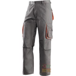 PANTALONE 65% POLIESTERE 35% COTONE MULTITASCHE  COLORE GRIGIO ARANCIO  TG  S XXXL