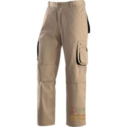 PANTALONE 65% POLIESTERE 35% COTONE MULTITASCHE COLORE KAKI