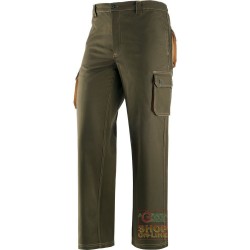 PANTALONE 98% COTONE SANFORIZZATO 2% LYCRA GR  250  ELASTICIZZATO  BICOLORE VERDE KAKI  TG  S M L XL XXL