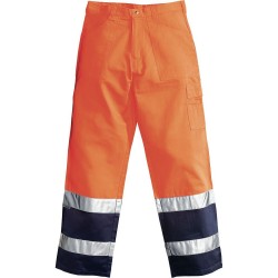 PANTALONE HV TOOLS ARANCIO/BLU TG. XL