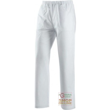 PANTALONE USO MEDICO 100% COTONE COLORE BIANCO TG XS XXL