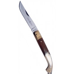 Paolucci Coltello Zuavo manico in vero corno lama inox cm. 19