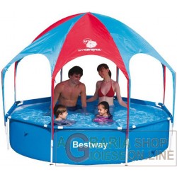 BESTWAY 56193 PISCINA CON TELAIO AUTOPORTANTE E GAZEBO CM. 244