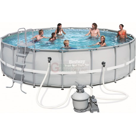 BESTWAY 56464 PISCINA CON TELAIO POWER STEEL FRAME CM. 549x132h.