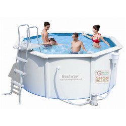 BESTWAY 56563 PISCINA STEEL WALL HYDRIUM POSEIDON RIGIDA TONDA DIAM. 300 x 120h. ALL INCLUSIVE