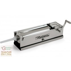 REBER INSACCATRICE PER SALUMI INOX 2 VELOCITA KG. 8 CON CARTER PROTEZIONE INGRANAGGI