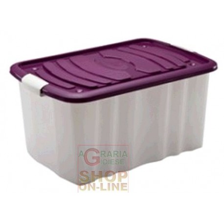 ROLL BOX IN PLASTICA E COPERCHIO E RUOTE CM. 59X39X30 LT. 45