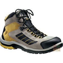 SCARPA ALTA IN CROSTA  PUNTALE E LAMINA  SUOLA IN POLIURETANO TRIPLA DENSITÀ  COLORE GIALLO GRIGIO