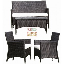 SET ARREDO GIARDINO BLINKY RIVIERA SIMIL RATTAN TESTA MORO