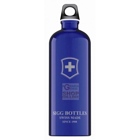 SIGG BOTTIGLIA BORRACCIA IN ALLUMINIO SWISS EMBLEM TOUCH BLEU