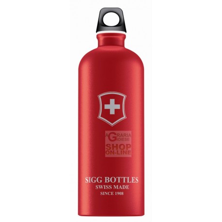 SIGG BOTTIGLIA BORRACCIA IN ALLUMINIO SWISS EMBLEM TOUCH RED