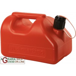 TANICA IN PLASTICA ROSSA PER CARBURANTE OMOLOGATA LT. 5