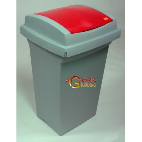 TATA BIDONE RECYCLING LT. 50 ROSSO