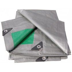 TELO OCCHIELLATO PESANTE GR. 180 MQ COLORE VERDE-GRIGIO MT. 4x4