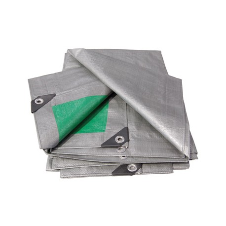 TELO OCCHIELLATO PESANTE GR. 180 MQ COLORE VERDE-GRIGIO MT. 4x8