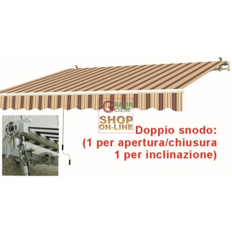 TENDA DA SOLE CON BRACCIA RETRATTILI BIANCA ROSSA CM.395X250