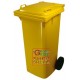 BIDONE NETTEZZA URBANA QUADRATO CON RUOTE LT. 120 GIALLO