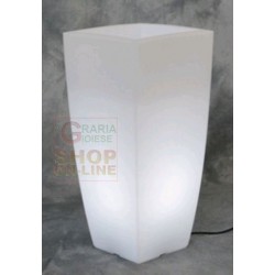 VASO HOME LIGHT QUADRO IN RESINA COLORATA CM. 40X40X90H. BIANCO