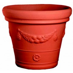 VASO IN PLASTICA FESTONATO COLORE TERRACOTTA CM. 45