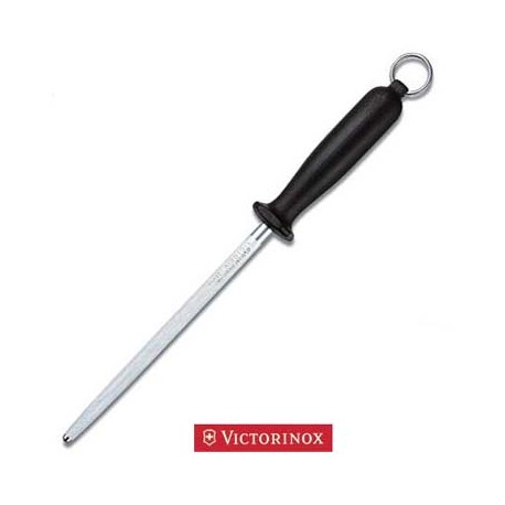 VICTORINOX ACCIAINO PER CUCINA TONDO MANICO NERO CM. 22 7.8013