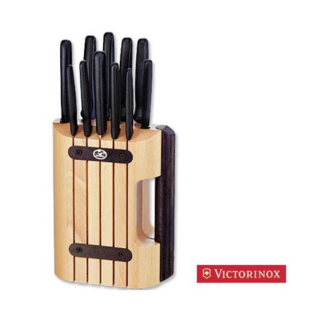 VICTORINOX CEPPO CON 11 PEZZI COLTELLI CUCINA MANICO NERO