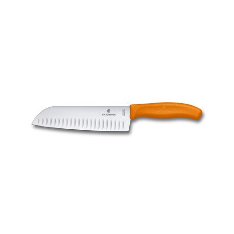 VICTORINOX COLELLO CUCINA SANTOKU MANICO FIBROX ARANCIO