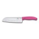 VICTORINOX COLELLO CUCINA SANTOKU MANICO FIBROX ROSA