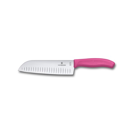 VICTORINOX COLELLO CUCINA SANTOKU MANICO FIBROX ROSA