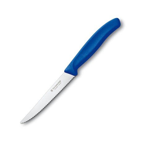 VICTORINOX COLTELLO BISTECCA ONDULATO MANICO BLU