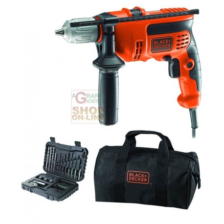 BLACK AND DECKER TRAPANO ELETTRICO A PERCUSSIONE CON SET