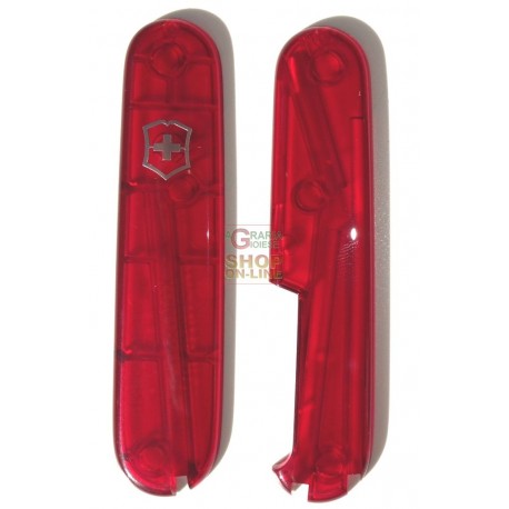 VICTORINOX COPPIA GUANCIE PER MULTIUSO MM. 92 TRANSLUCENTI ROSSE