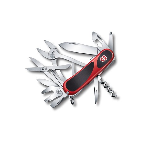 VICTORINOX MULTIUSO EVOGRIP S 557 GUANCIALI ROSSE NERE MM. 85