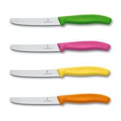 VICTORINOX SET DI 4 COLTELLI ONDULATI COLORATI