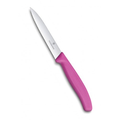 VICTORINOX SPELUCCHINO LAMA ONDULATA INOX MANICO ROSA